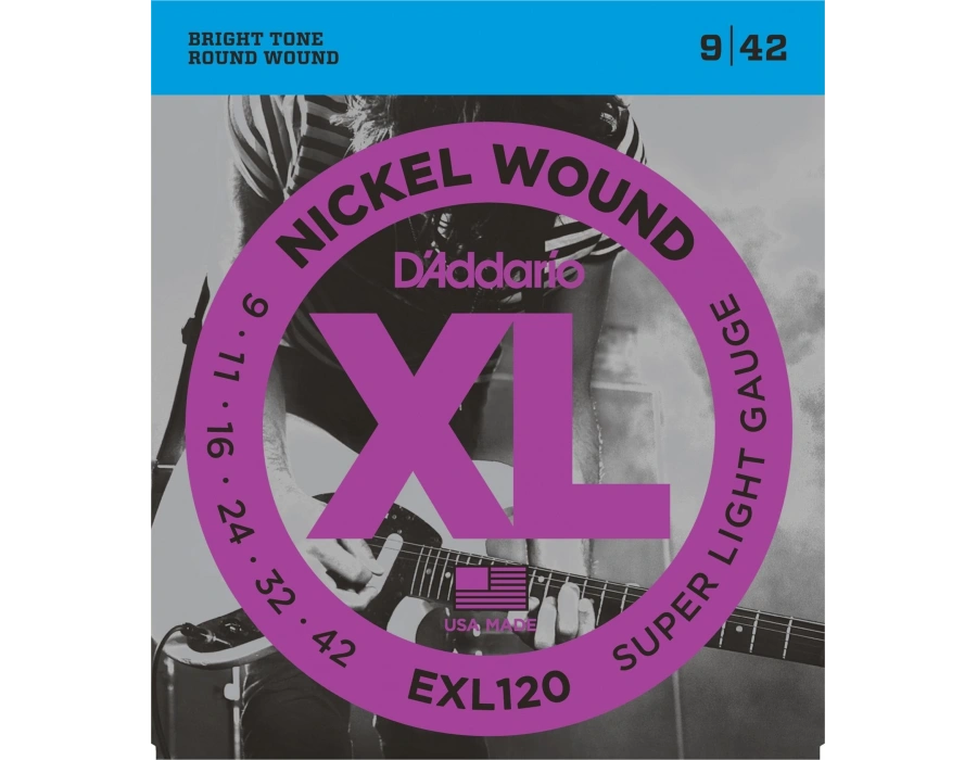 DADDARİO EXL120 ELEKTRO GİTAR TEL SETİ, XL, 9-42, NICKEL WOUND, SU