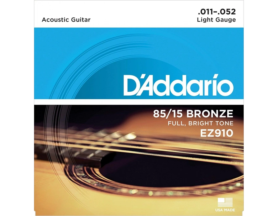 DADDARİO EZ910 AKUSTİK GİTAR TEL SETİ, 85/15 BRONZE, LIGHT GAUGE