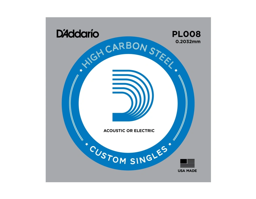 DADDARİO PL008 ELEKTRO VE AKUSTİK TEK TEL, E-(Mİ),HIGH CARBON ST