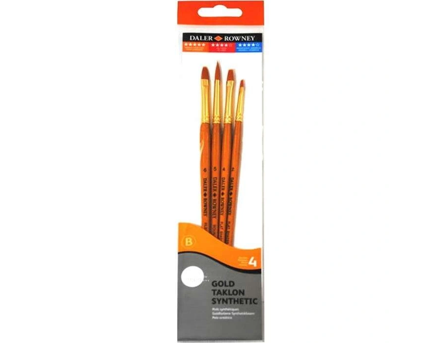 Daler Rowney Gold Taklon Short Handled 4 Pc 4lü Fırça .
