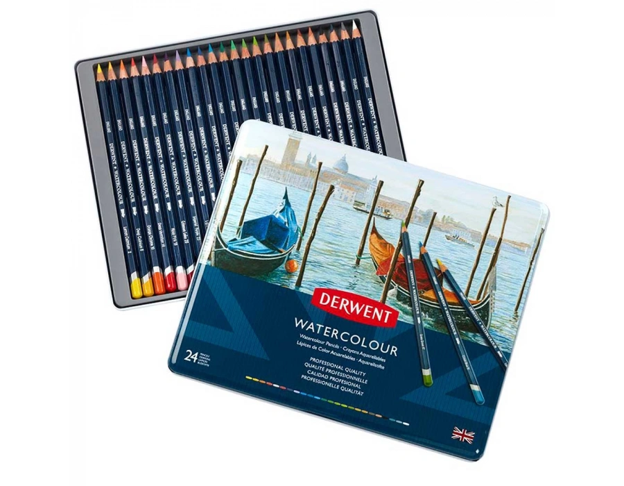 Derwent Watercolour Suluboya Kalemi Metal Kutu 24lü