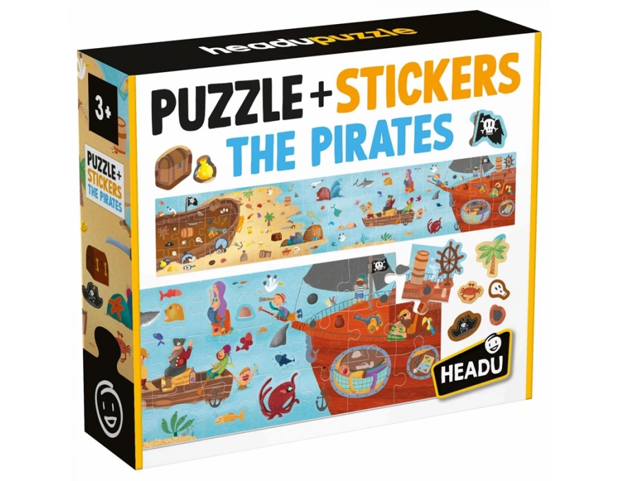 HEADU PUZZLE + STICKERS THE PIRATES (+3 YAŞ)