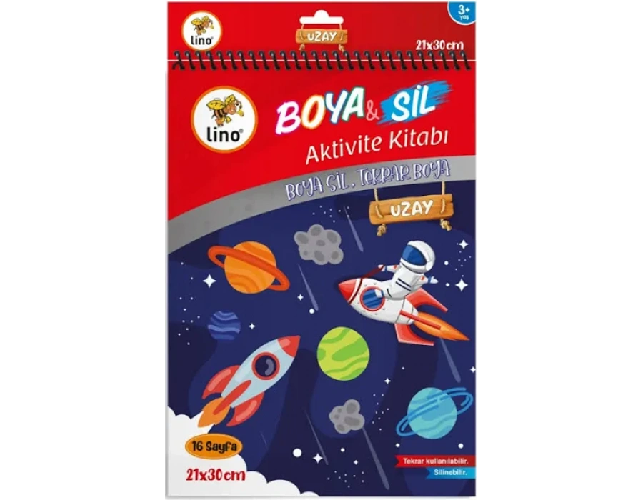 LİNO BOYA SİL AKTİVİTE BOYAMA KİTABI UZAY A4 EBAT (SİLİNEBİLİR)