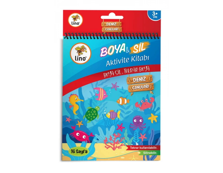 LİNO BOYA SİL AKTİVİTE BOYAMA KİTABI DENİZ ALTI (SİLİNEBİLİR)