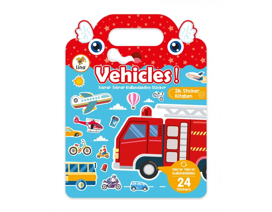 LİNO TEKRAR TEKRAR KULLANILABİLEN İLK STİCKER KİTABIM VEHICLES
