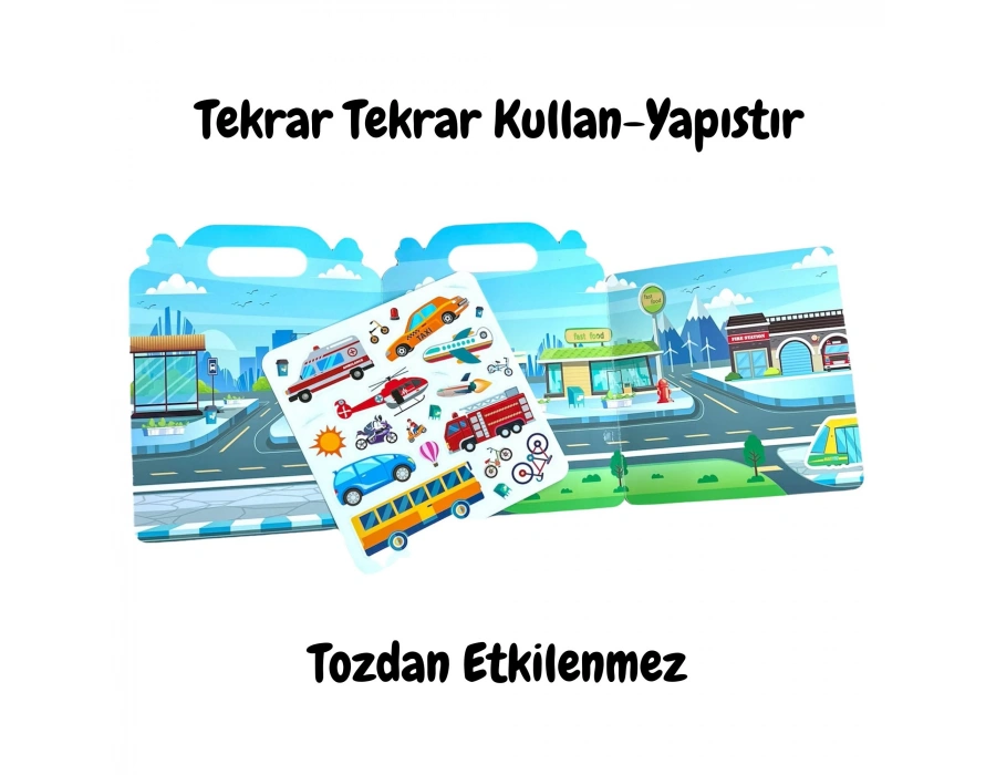 LİNO TEKRAR TEKRAR KULLANILABİLEN İLK STİCKER KİTABIM VEHICLES