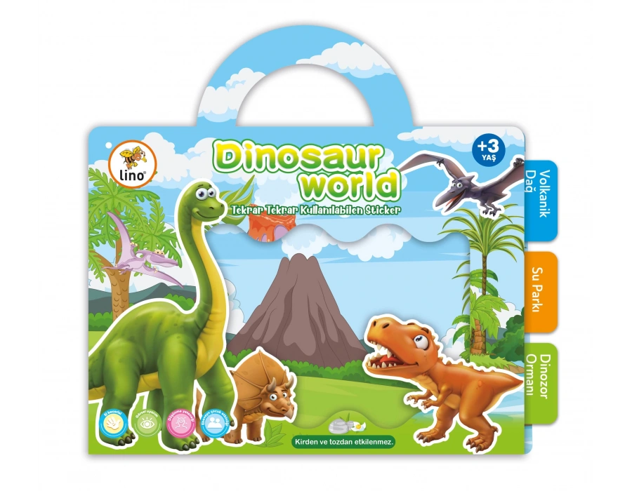 LİNO TEKRAR TEKRAR KULLANILABİLEN STICKER DINOSAUR WORLD