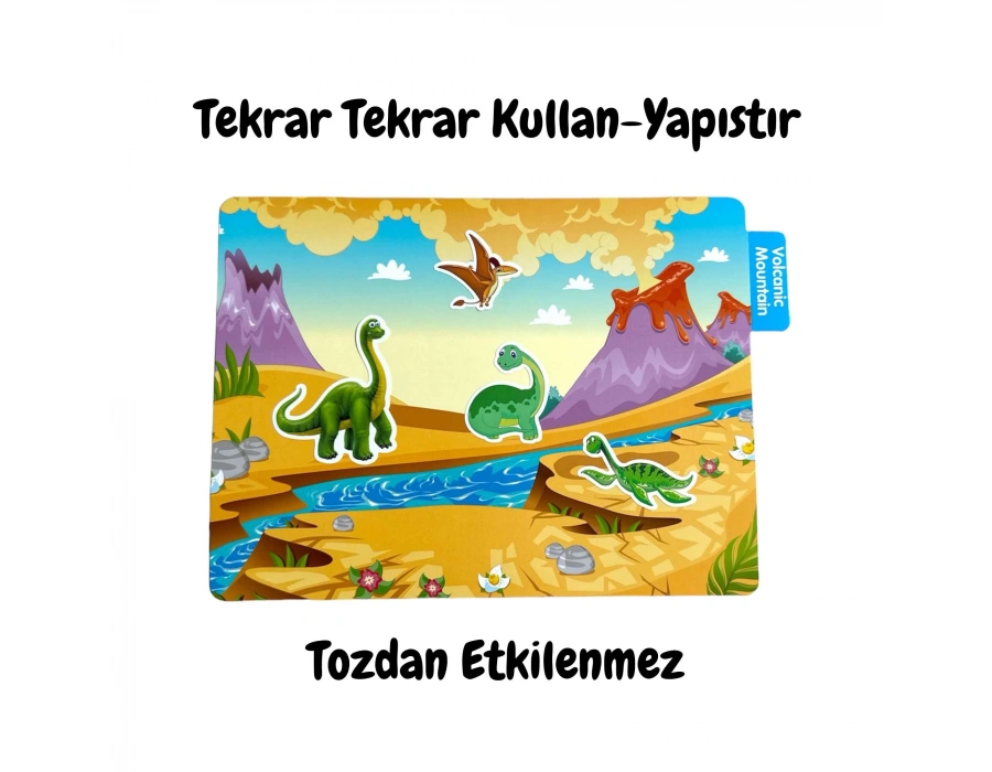 LİNO TEKRAR TEKRAR KULLANILABİLEN STICKER DINOSAUR WORLD