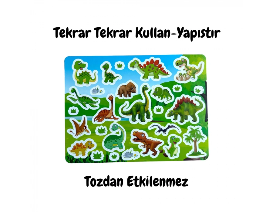 LİNO TEKRAR TEKRAR KULLANILABİLEN STICKER DINOSAUR WORLD