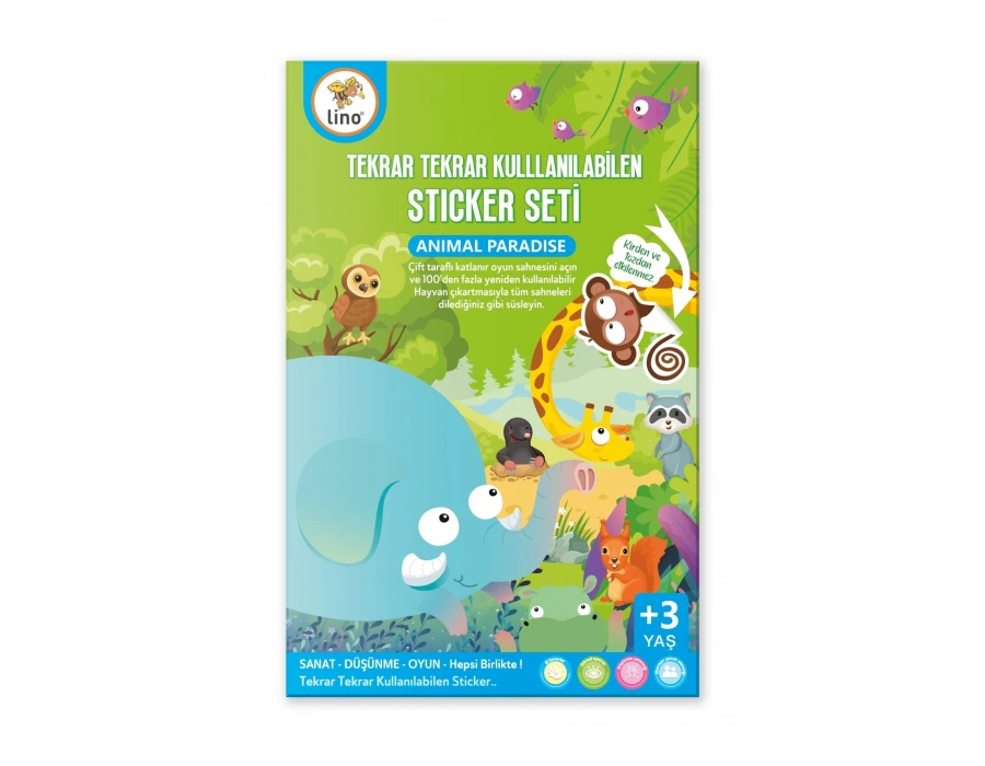 LİNO TEKRAR TEKRAR KULLANILABİLEN STICKER SETİ ANIMAL