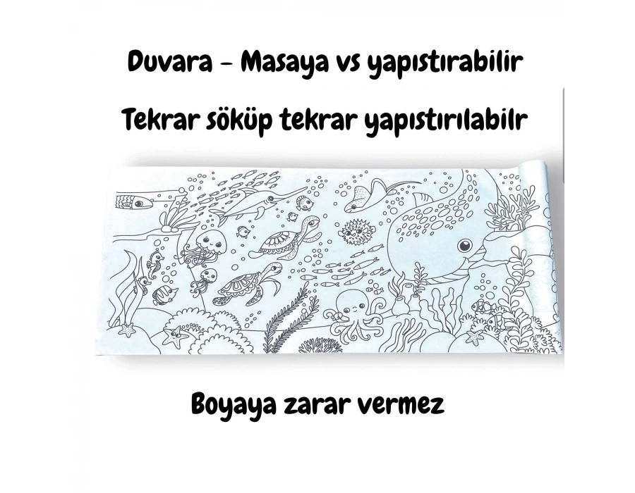 LİNO YAPIŞKANLI BOYAMA RULOSU SEA WORLD 200X30 CM LS-200