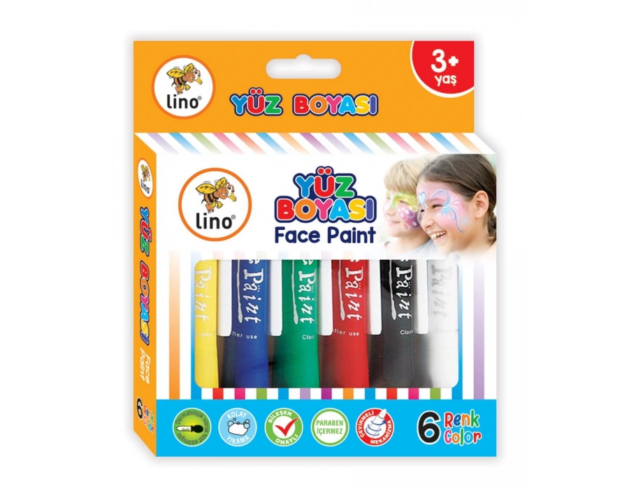 LİNO YÜZ BOYASI 6LI (YIKANABİLİR)