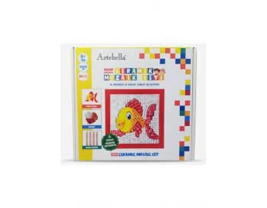 MS-22 Çocuk Ahşap Çerçeveli Seramik Mozaik Set 20x20 cm