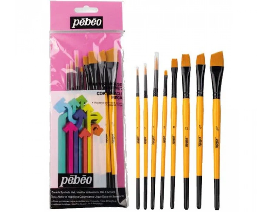 Pebeo Yuvarlak Uçlu Fırça Seti 4lü Set-2    2-8-12   1/2 5/8    1-3-7