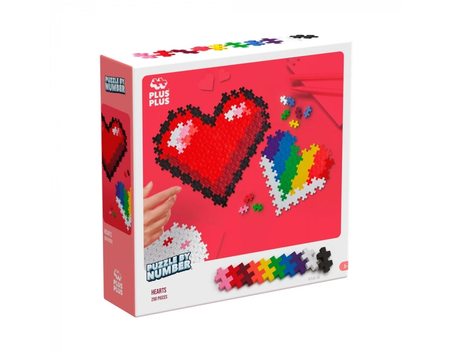 PLUS-PLUS PUZZLE BY NUMBER HEARTS 250 PCS