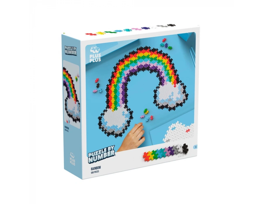 PLUS-PLUS PUZZLE BY NUMBER RAINBOW 500PCS