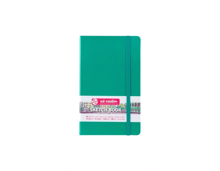 Talens Art Creation Sketchbook Sert Kapak Eskiz Defteri 80 Yaprak 140 gr FoREst green 13X21 orman yeşil