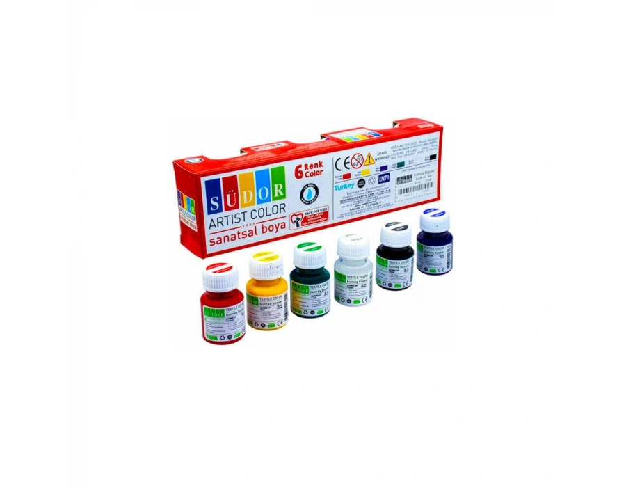 Südor Kumaş Boyası 25 ml 6lı Takım SANATSAL BOYA SETİ