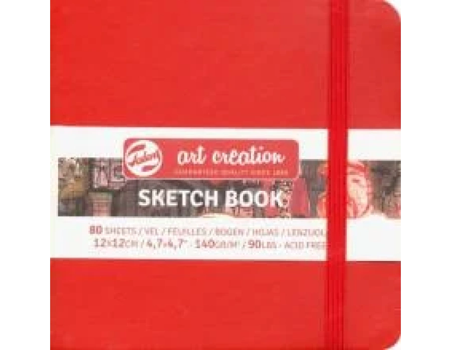 Talens Art Creation Eskiz Bloğu Sert Kapak 140gr 12x12cm Kırmızı 80yp