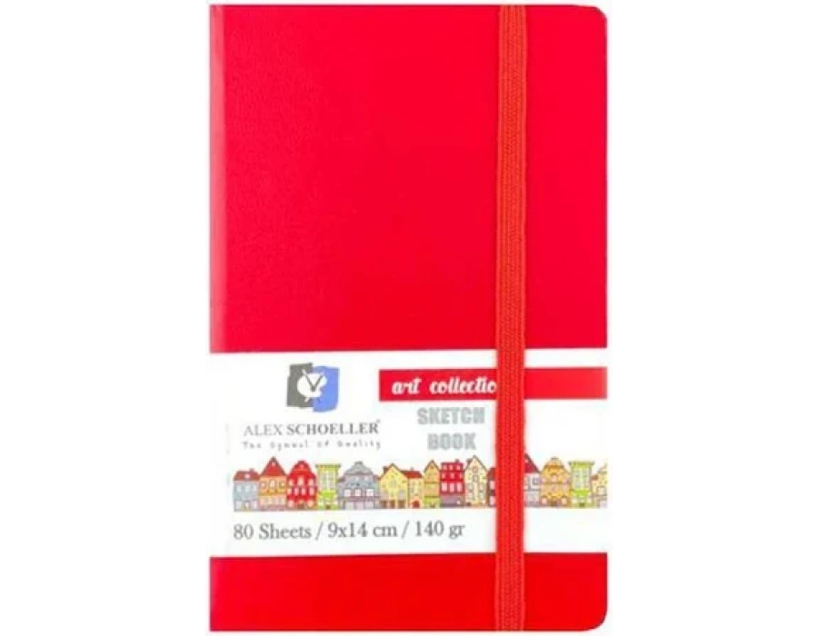 Talens Art Creation : Sert Kapak Eskiz Defteri : 140 gr :kırmızı : 9 x14