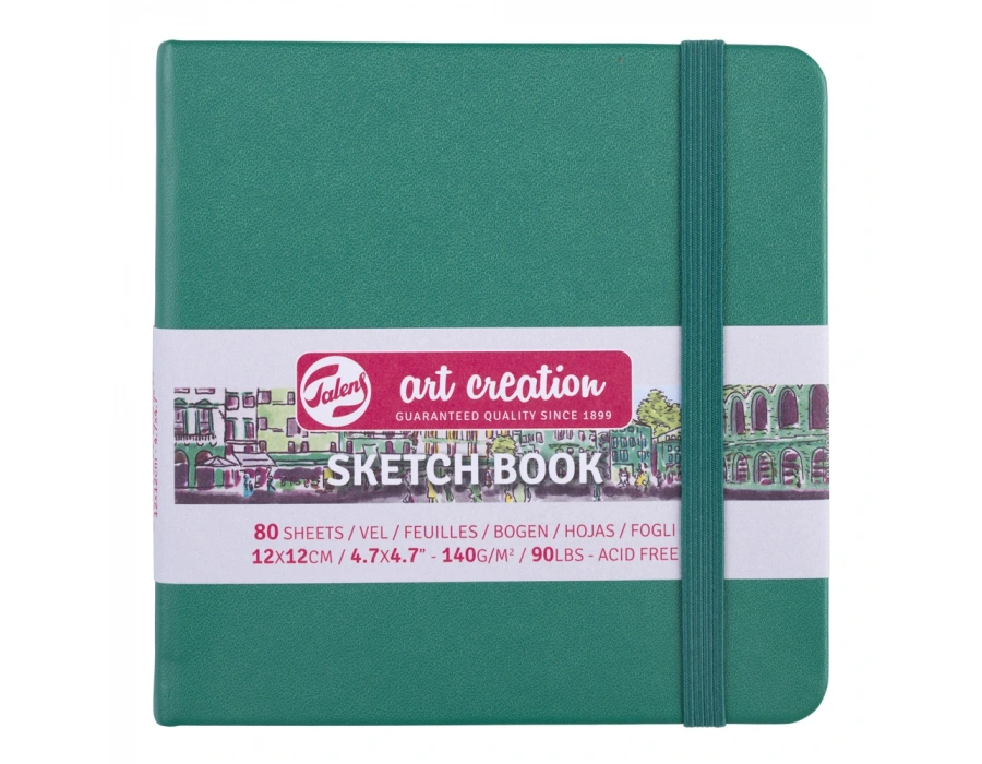 Talens Art Creation Sketch Book Eskiz Defteri 80 Yaprak 140 g 12x12 cm Orman Yeşili