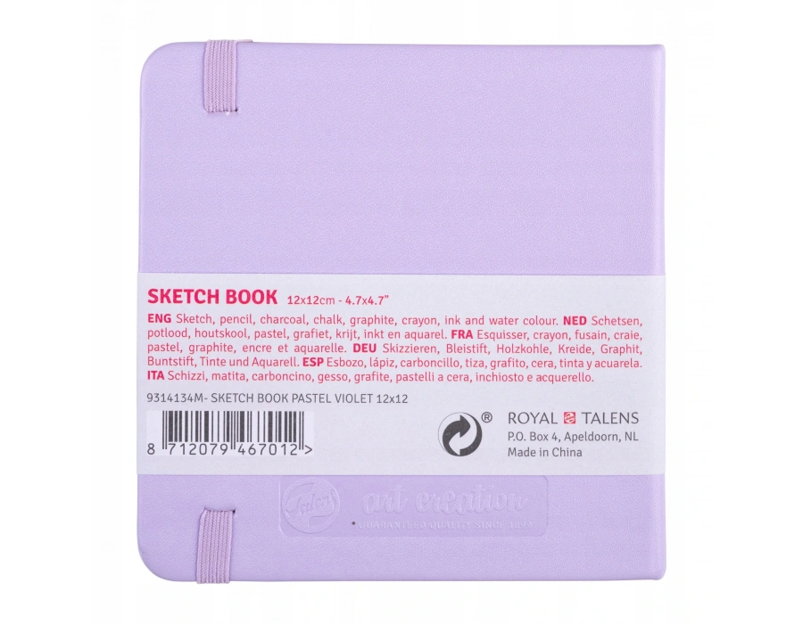 Talens Art Creation Sketch Book Eskiz Defteri 80 Yaprak 140 g 12x12 cm Pastel Mor