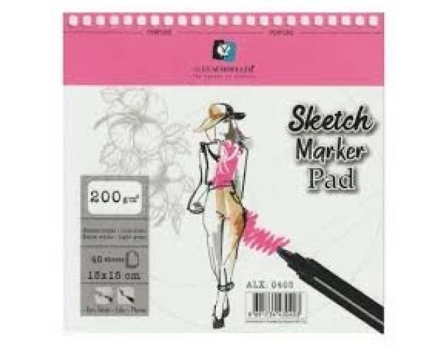 Alex schoeller Sketchbook Sert Kapak Eskiz Defteri 140 gr 21x14,8 cm 80 yp SİYAH