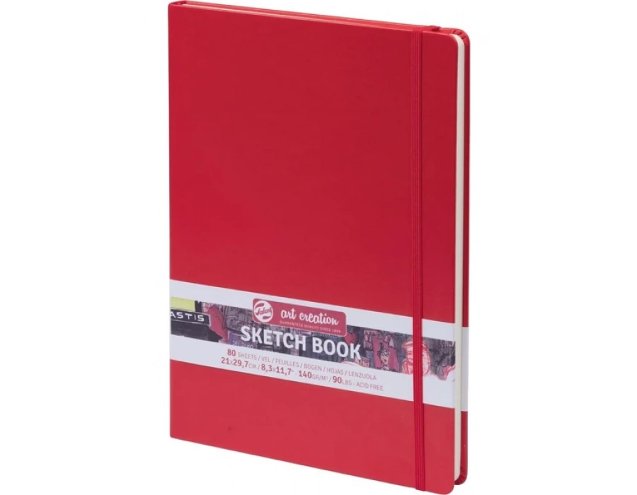 Talens Art Creation Sketchbook Sert Kapak Eskiz Defteri 80 Yaprak 140 gr 21 x 29,7 cm Red