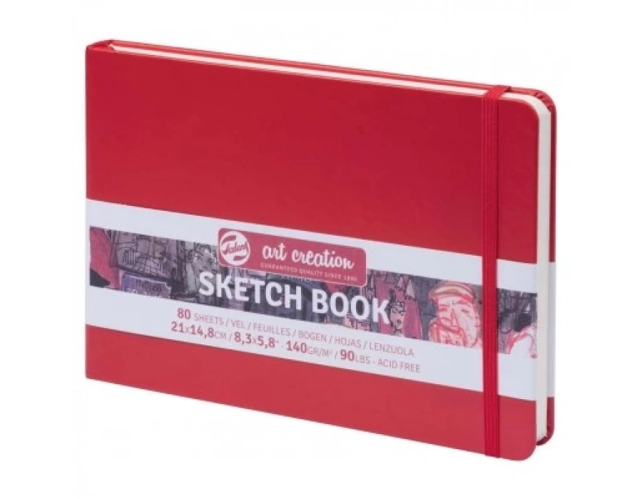 Talens  Sketchbook Sert Kapaklı Eskiz Defteri 140Gr. 14.8X21Cm 80 Yp. kırmızı