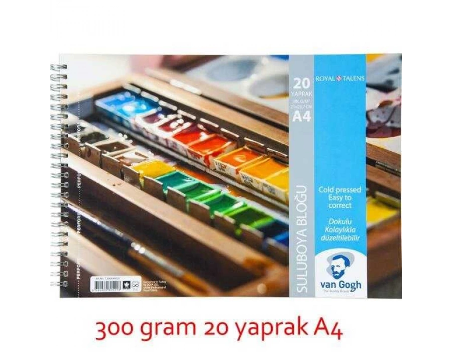 Talens suluboya bloğu 300 Gr - A4 -20 Yaprak Spiralli DEFTER