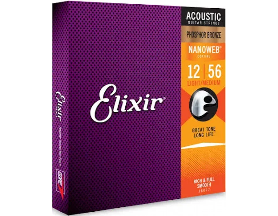 Elixir 11027 Nanoweb 80/20 Bronze Akustik Gitar Teli (11-52)