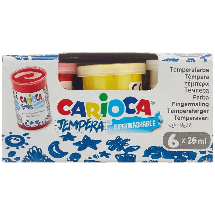 Carioca Tempera Suluboya Süper Yikanabilir 6 * 25 Ml 6 Renk Karişik