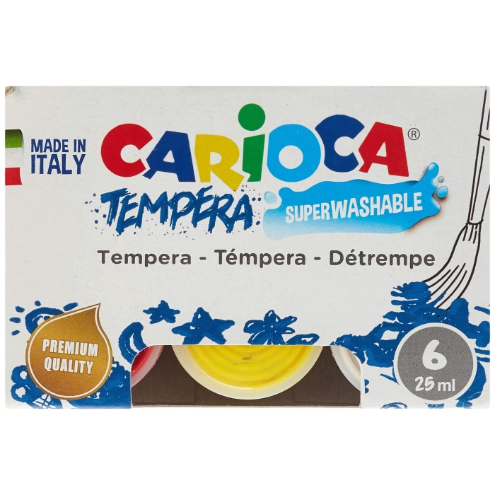 Carioca Tempera Suluboya Süper Yikanabilir 6 * 25 Ml 6 Renk Karişik