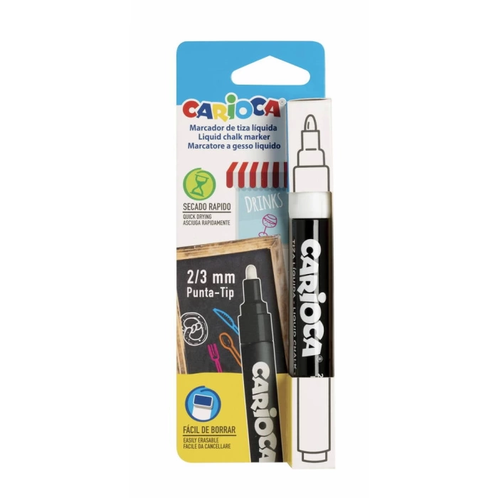 CARİOCA CHALK MARKER 1 ADET BLİSTERLİ BEYAZ