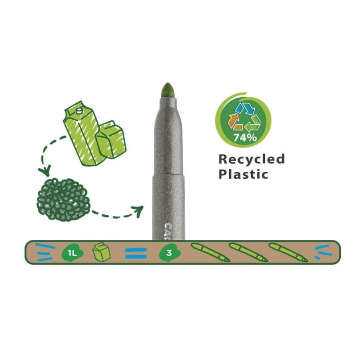 CARİOCA ECO FAMILY JUMBO SÜPER YIKANABİLİR KEÇELİ BOYA KALEMİ 12Lİ