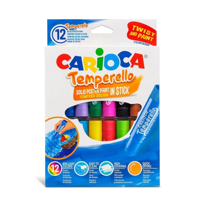 CARİOCA TEMPERELLO STICK POSTER BOYAMA KALEMİ 12Lİ