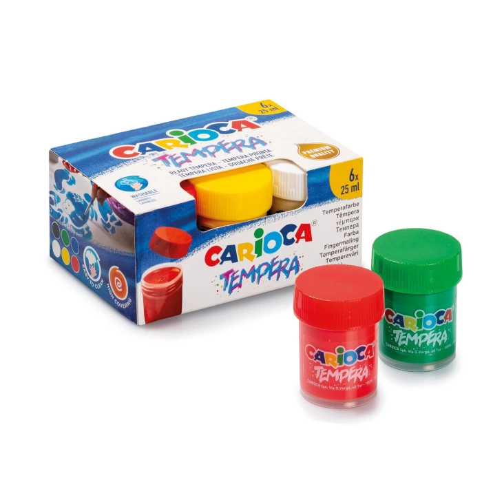 CARİOCA TEMPERA SULUBOYA SÜPER YIKANABİLİR 6*25 ML 6 RENK KARIŞIK