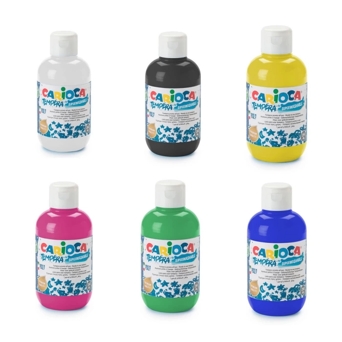 CARİOCA TEMPERA SULUBOYA SÜPER YIKANABİLİR 6 RENK 250 ML SET