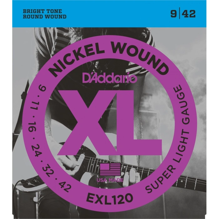 DADDARİO EXL120 ELEKTRO GİTAR TEL SETİ, XL, 9-42, NICKEL WOUND, SU