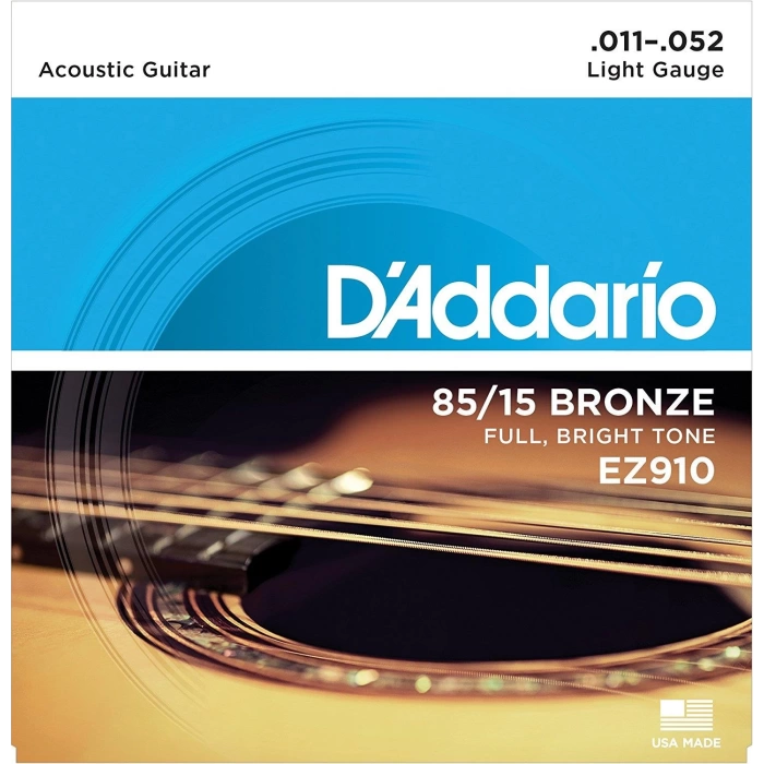 DADDARİO EZ910 AKUSTİK GİTAR TEL SETİ, 85/15 BRONZE, LIGHT GAUGE