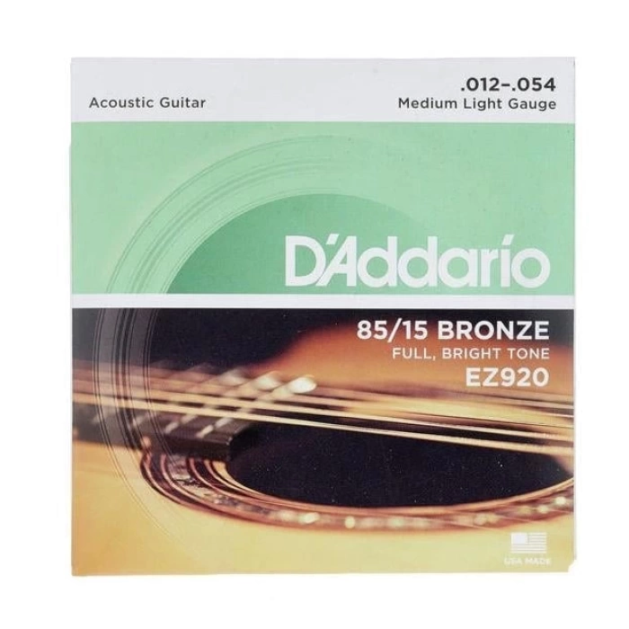 DADDARİO EZ920 AKUSTİK GİTAR TEL SETİ, 85/15 BRONZE, MEDIUM LIGHT