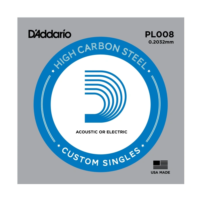 DADDARİO PL008 ELEKTRO VE AKUSTİK TEK TEL, E-(Mİ),HIGH CARBON ST