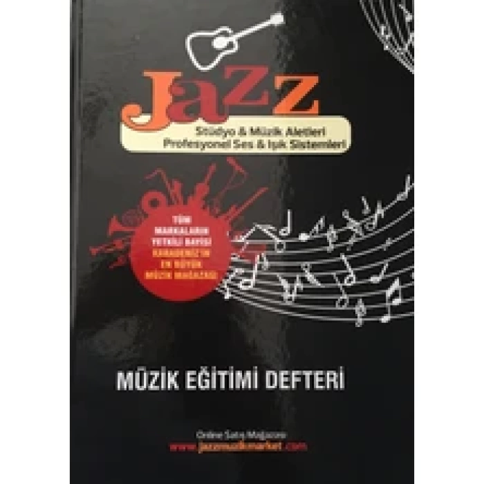 Jazz Kalın Yapraklı Ciltli Solfej Müzik Defteri Sol Anahtarsız Büyük Boy