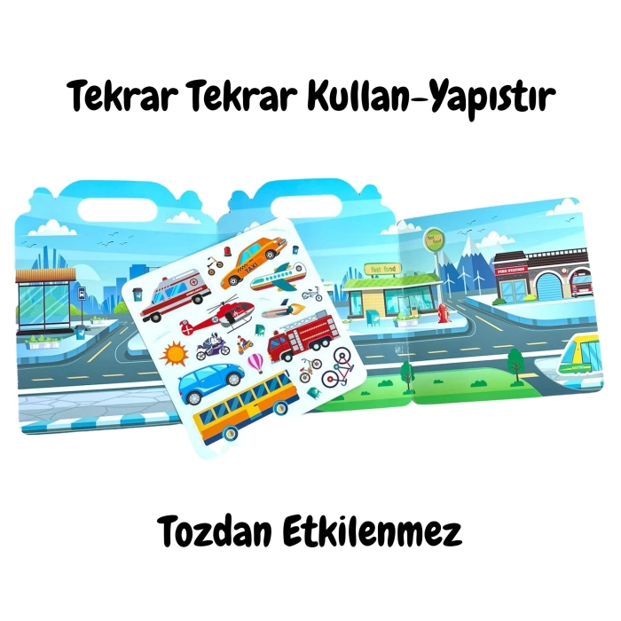 LİNO TEKRAR TEKRAR KULLANILABİLEN İLK STİCKER KİTABIM VEHICLES