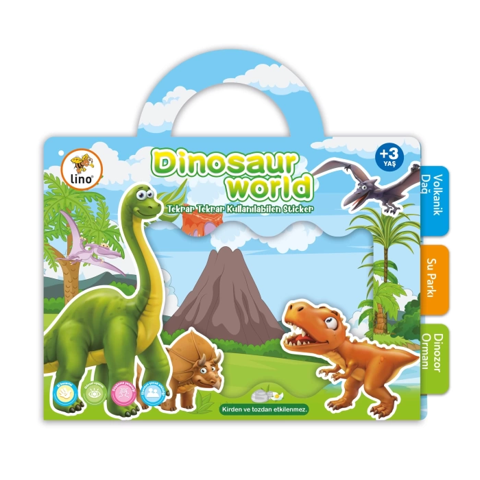 LİNO TEKRAR TEKRAR KULLANILABİLEN STICKER DINOSAUR WORLD