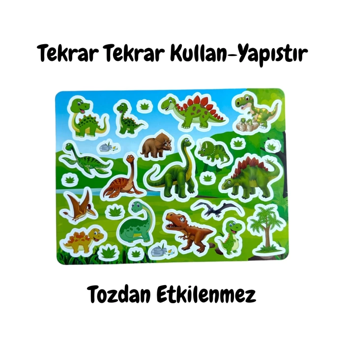 LİNO TEKRAR TEKRAR KULLANILABİLEN STICKER DINOSAUR WORLD