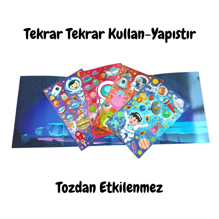 LİNO TEKRAR TEKRAR KULLANILABİLEN STICKER SETİ SPACE