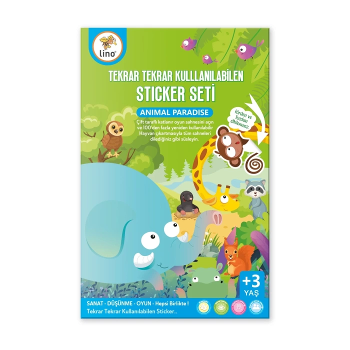 LİNO TEKRAR TEKRAR KULLANILABİLEN STICKER SETİ ANIMAL