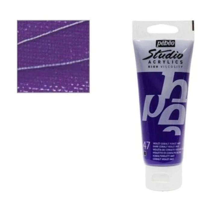 Pebeo Studio Akrilik Boya 100ml - 47 Dark Cobalt Violet Hue Marka