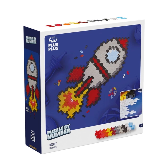 PLUS-PLUS PUZZLE BY NUMBER ROCKET 500PCS